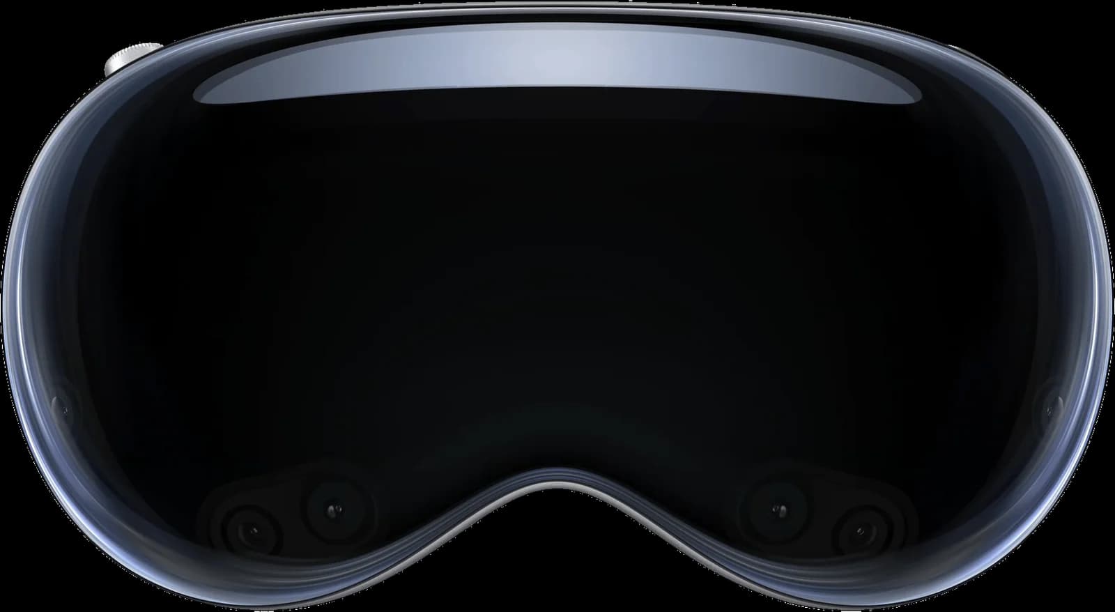 Apple Vision Pro de frente, un poco girado