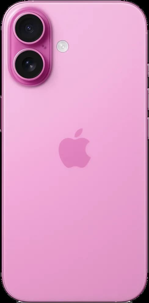 iPhone 16 en rosa, de espaldas