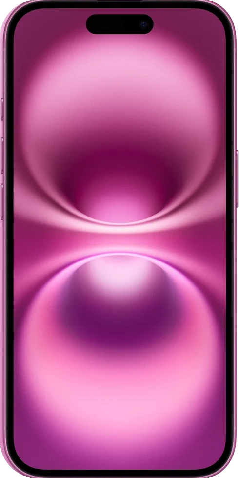 iPhone 16 en rosa, de frente