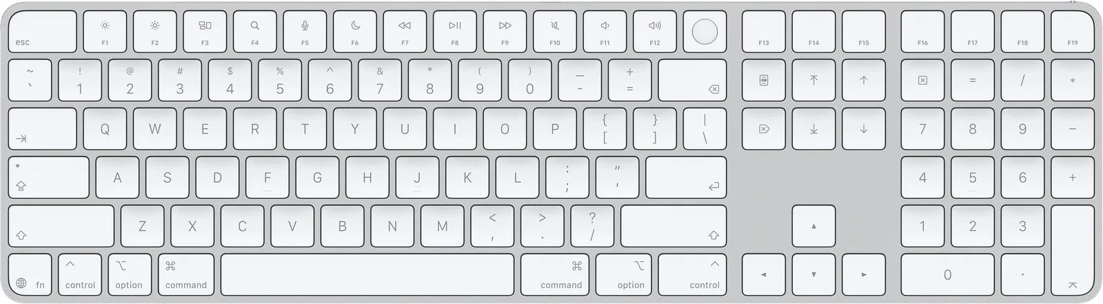 Magic Keyboard con Touch ID y teclado numérico (USB‑C) en Teclas blancas