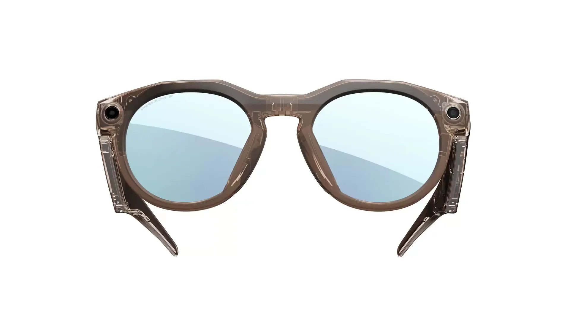 Las Oakley Meta HSTN café ahumado con lentes Prizm Deep Water polarizados dan una vuelta completa.