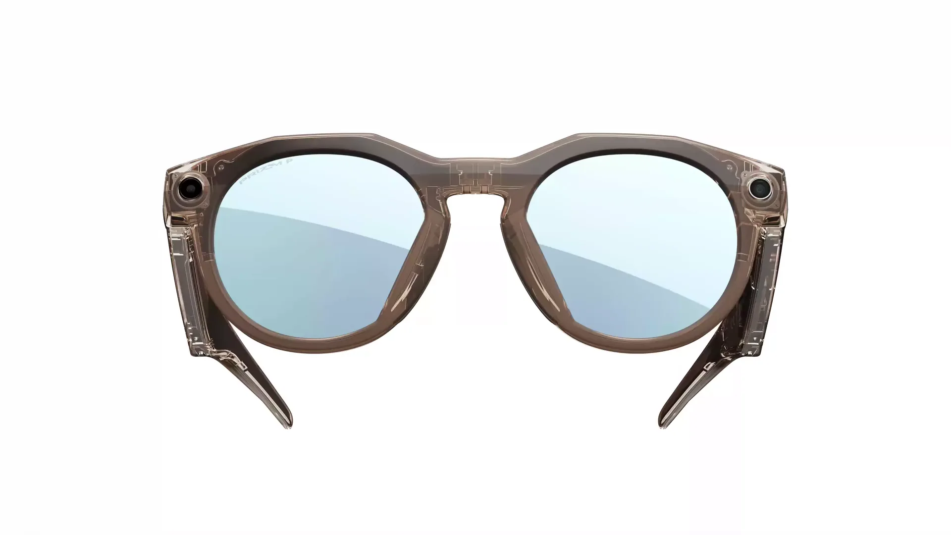 Las Oakley Meta HSTN café ahumado con lentes Prizm Deep Water polarizados dan una vuelta completa.