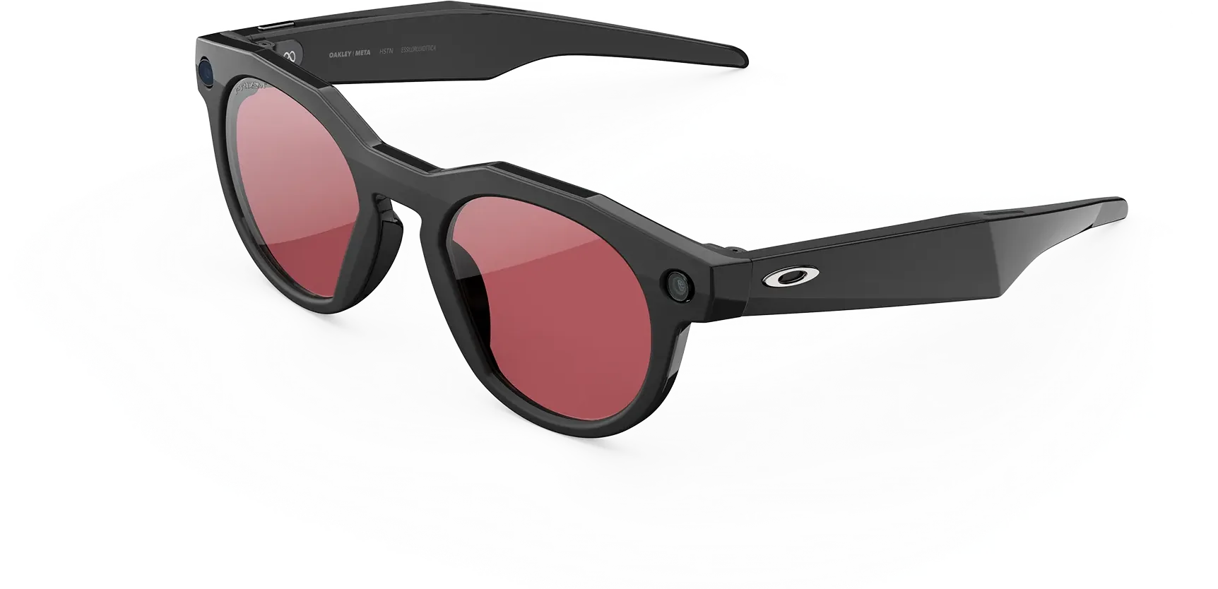 Las Oakley Meta HSTN negras con lentes Prizm Dark Golf, de tres cuartos por la izquierda.