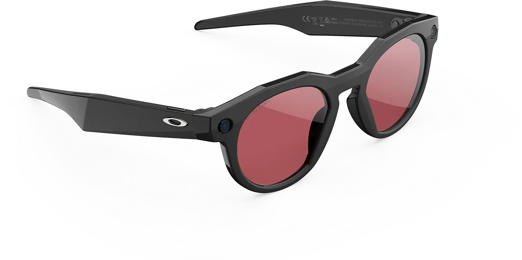 Las Oakley Meta HSTN negras con lentes Prizm Dark Golf, de tres cuartos por la derecha.