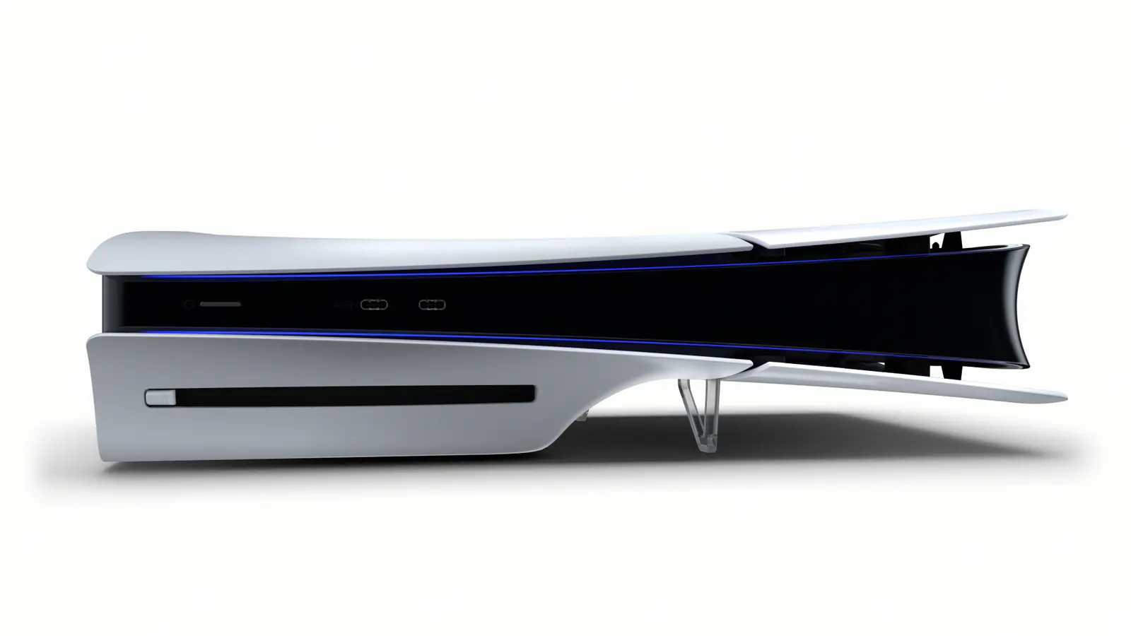 La PlayStation 5 con lector, acostada, que se puede girar.