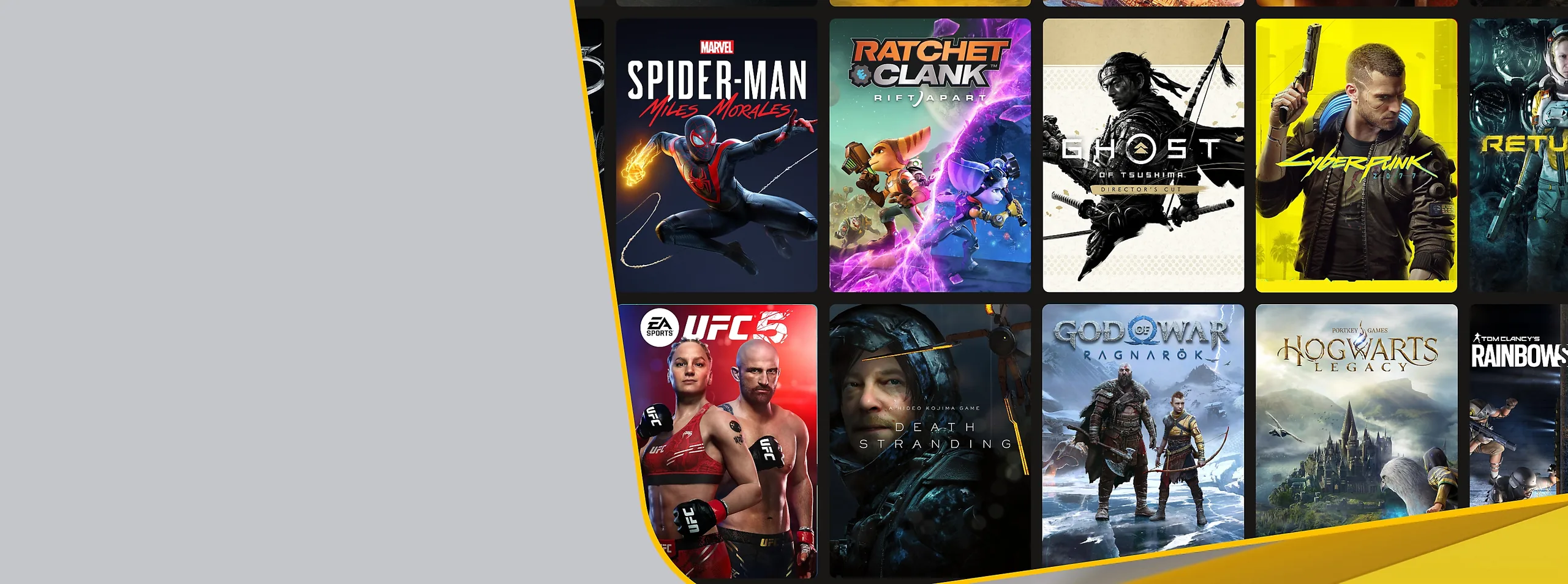 Una cuadrícula de carátulas de juegos de PlayStation Plus.