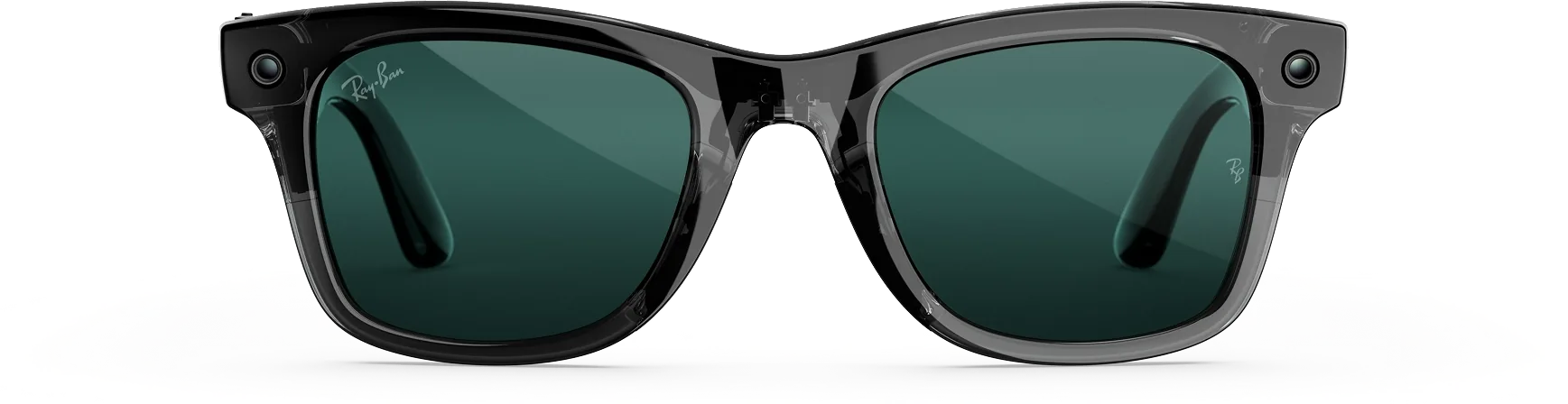 Ray-Ban Meta (Gen 3) Wayfarer en Negro transparente, lentes Transitions aguamarina