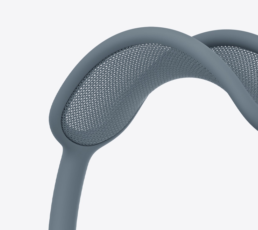 Audífonos AirPods Max 2, color azul, detalle de la diadema de malla
