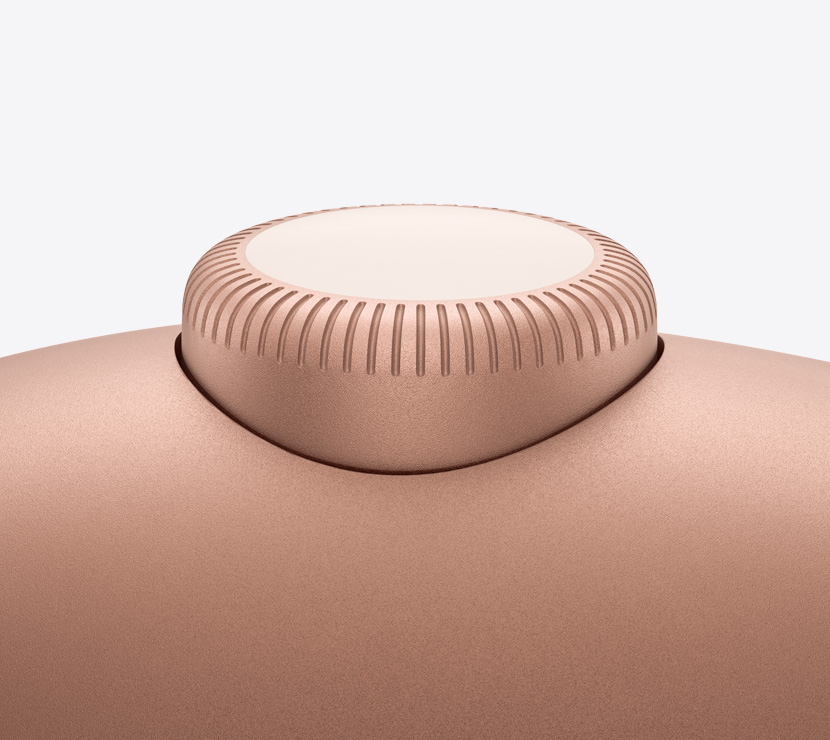 Audífonos AirPods Max 2, color naranja, detalle de la Digital Crown