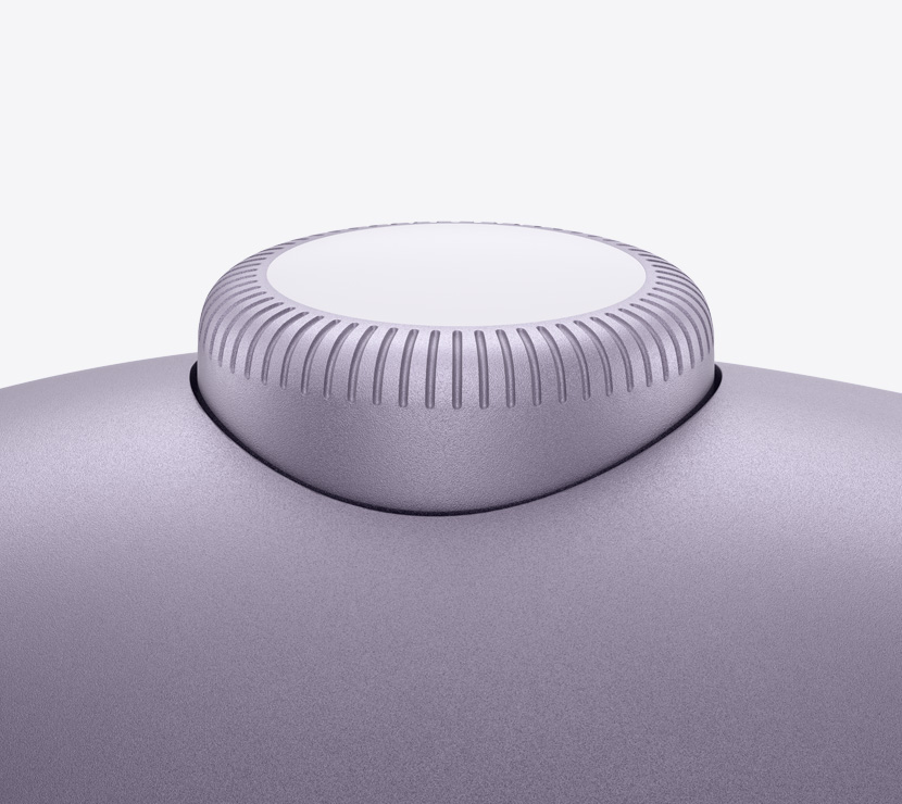 Audífonos AirPods Max 2, color morado, detalle de la Digital Crown