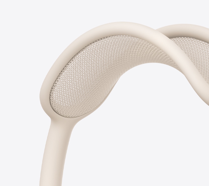 Audífonos AirPods Max 2, color blanco estelar, detalle de la diadema de malla