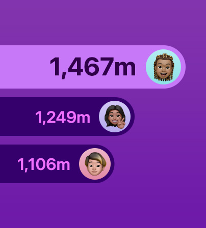 Imagen que muestra el marcador después de un desafío entre amigos en Apple Games