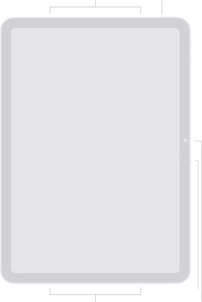 Diagrama frontal del iPad Air