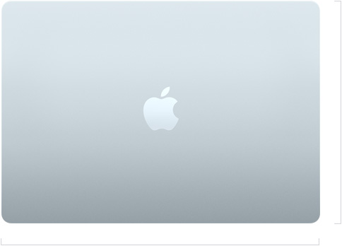 Parte exterior de una MacBook Air de 15 pulgadas, cerrada, con el logo de Apple en el centro