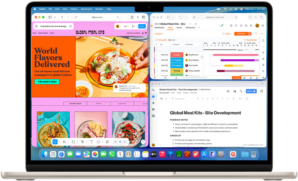 Una MacBook Air con varias apps abiertas